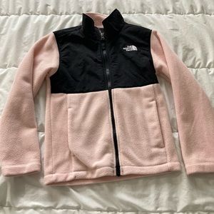 Girls the north face full zip up sweater